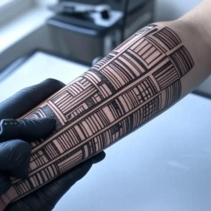 Modern fekete és kortárs tetoválás közelről