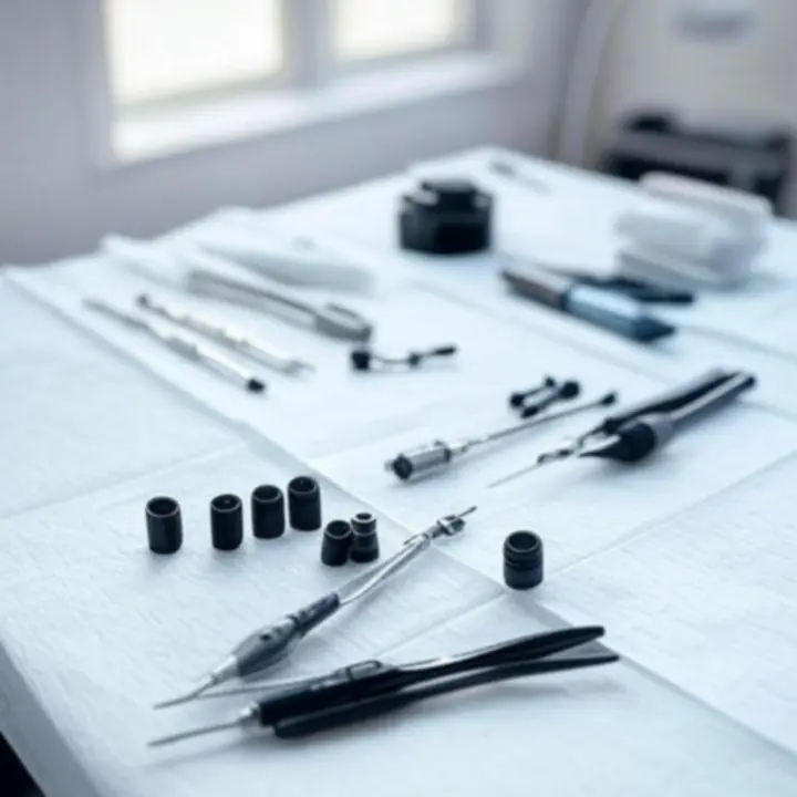 Steril tetováló munkaállomás a Blackiinktattoo stúdióban